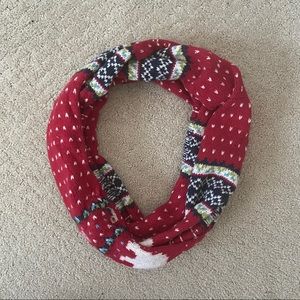 Hollister Red Christmas Holiday Infinity Scarf